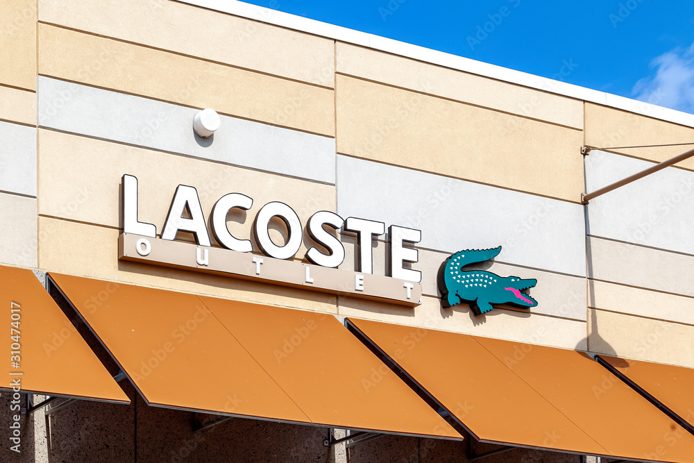 Niagara On the Lake Canada September 10 2019 Lacoste sign in
