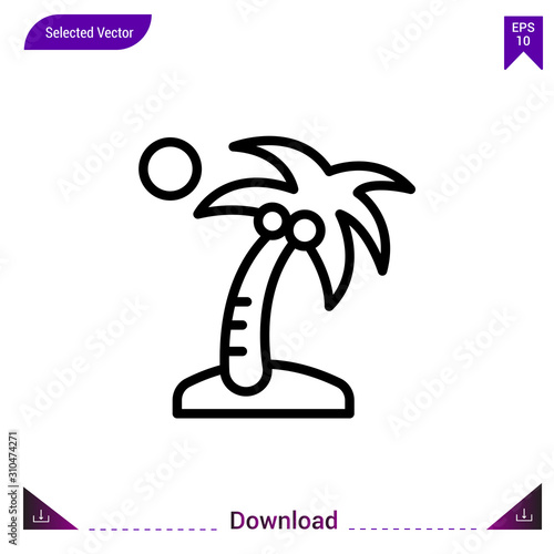  palm tree icon vector . Best modern, simple, isolated, application , logo, flat icon for website design or mobile applications, UI / UX design vector format
