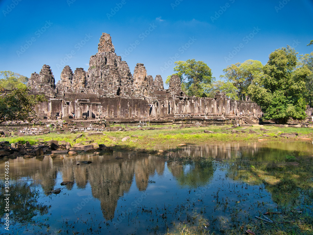 Temple ruins at the ancient Khmer site of Angkor Thom near Siem Reap in Cambodia. Temple ruins at the ancient Khmer site of Angkor Thom near Siem Reap in Cambodia.