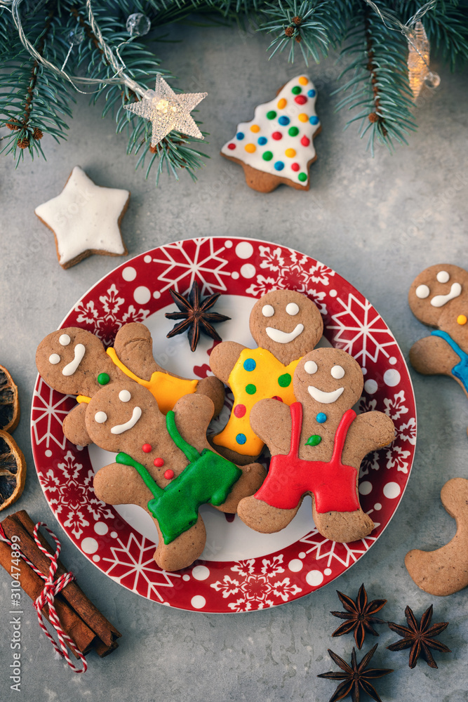 Homemade Christmas gingerbread cookies