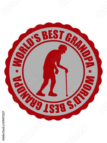 Sticker best grandpa enkel papa