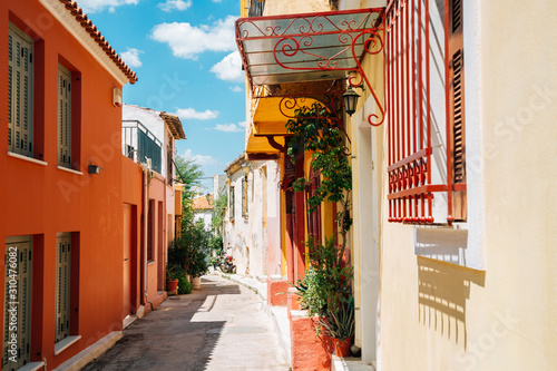 Fototapeta Naklejka Na Ścianę i Meble -  Plaka district colorful street in Athens, Greece