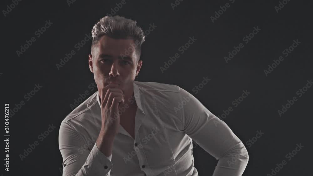 Man smokes an electronic cigarette