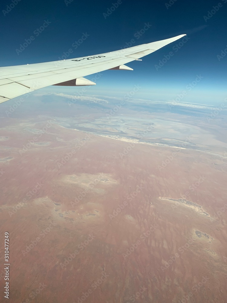 Naklejka premium Mud plain of a dry lake bed as seen from a plane