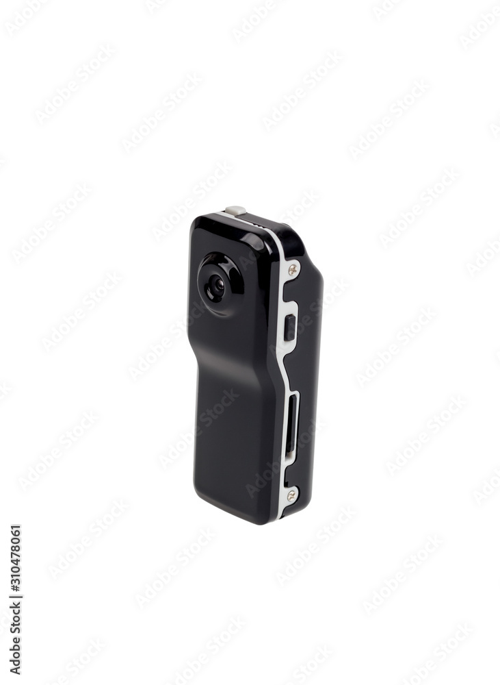 Small black action camera, video recorder. Small black action camera, video recorder.