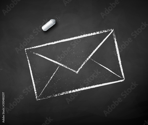 Chalk drawn illustration of paper envelop