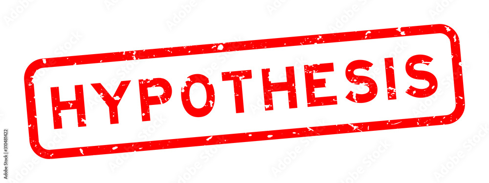 Grunge red hypothesis word square rubber seal stamp on white background