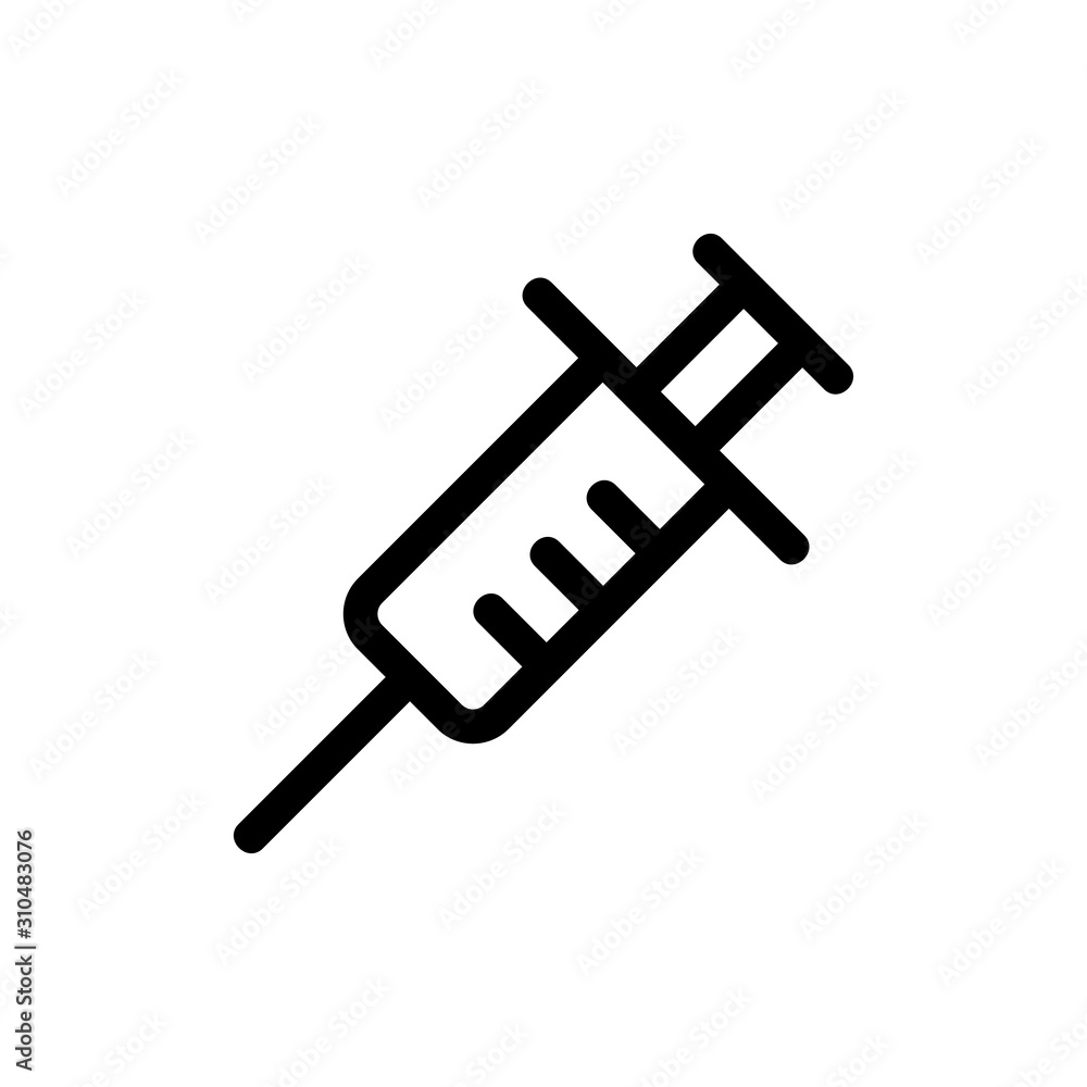 syringe and needle icon vector. A thin line sign. Isolated contour symbol illustration syringe and needle icon vector. A thin line sign. Isolated contour symbol illustration