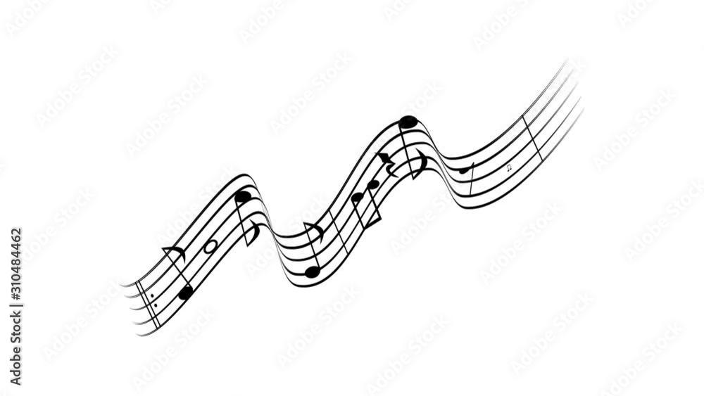 Animation of musical notes on a white background Animation of musical notes on a white background