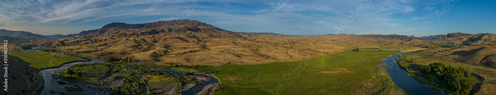 Homestead Farm on the John Day River Valley in the Summer Homestead Farm on the John Day River Valley in the Summer