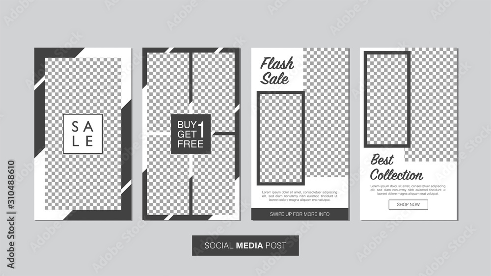 Sale mobile template collection for promotion sale with geometric style. Editable mobile banner for stories or social media post, web and internet. Promotion sale bundle