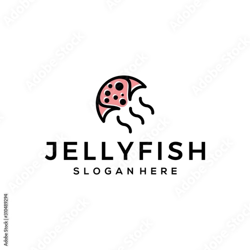 jellyfish logo vector minimalist premium