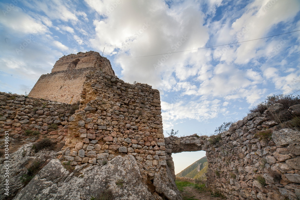 Ocio Castle, on de Lanos Mountain, ruins of a medieval castle