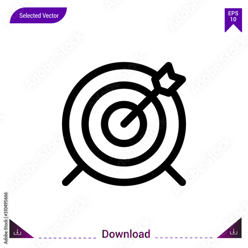 target icon vector . Best modern, simple, isolated, application ,motivation icons, logo, flat icon for website design or mobile applications, UI / UX design vector format