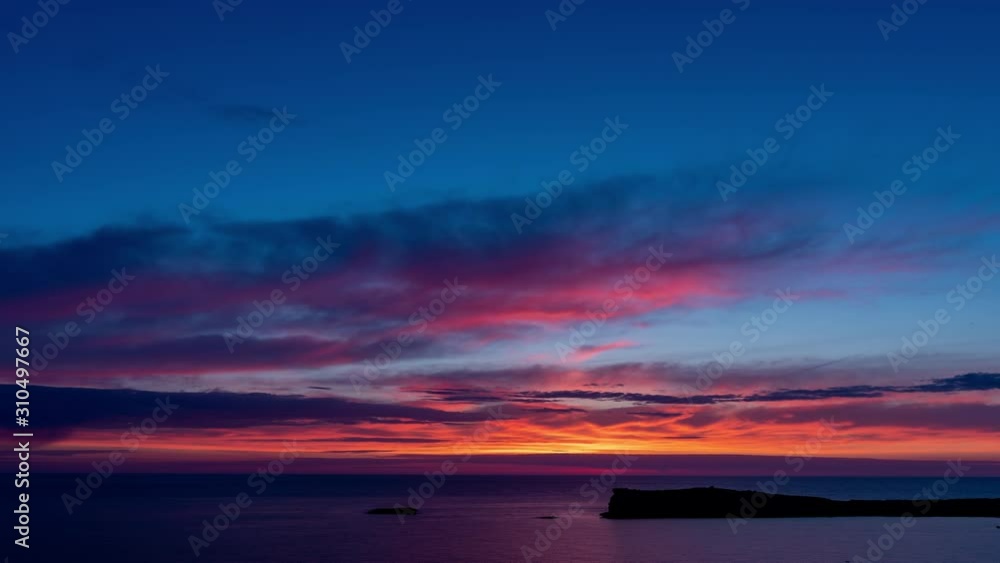 Sunrise sky over sea time lapse Sunrise sky over sea time lapse