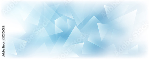 Horizontal Vector Frosted Glass Blue and White Background. Frozen Window Illustration. Abstract 3d Bg for Winter