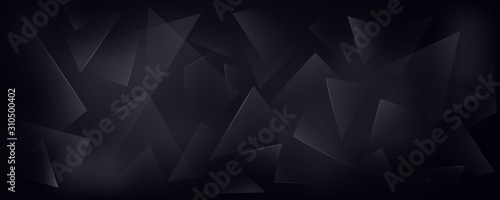 Horizontal Vector Broken Glass Black Background. Dark Abstract Bg for Night Party Posters, Banners or Advertisements. photo