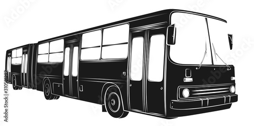 The Sketch of the big passenger bus.