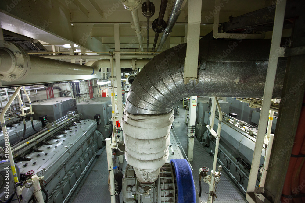 Engine room of large ship Engine room of large ship