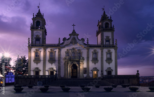 Photograph of the Igreja da Misericordia at dusk taken on 12/4/2019; Viseu, Portugal