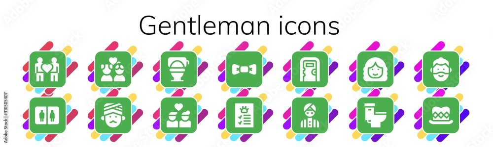Modern Simple Set of gentleman Vector filled Icons Modern Simple Set of gentleman Vector filled Icons