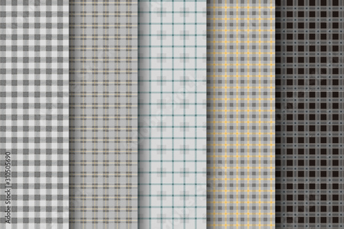 Vector seamless repeat Plaid pattern collection, vector seamless repeat tartan pattern collection
