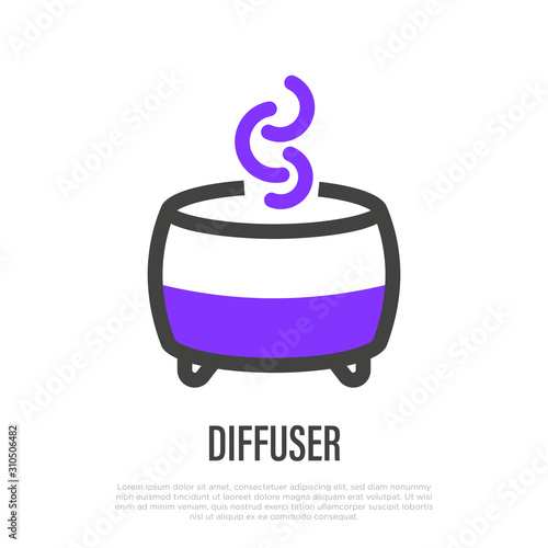 Humidifier thin line icon. Aroma diffuser. Vector illustration.
