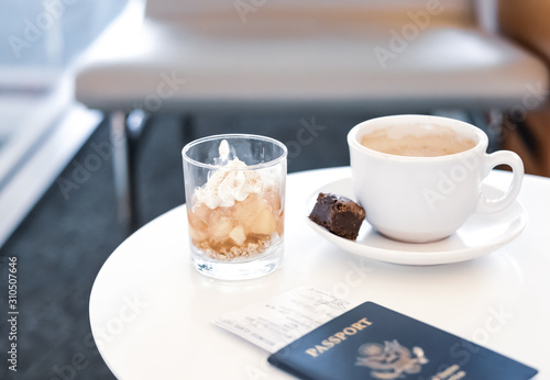 Coffee in airport.