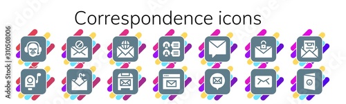 correspondence icon set