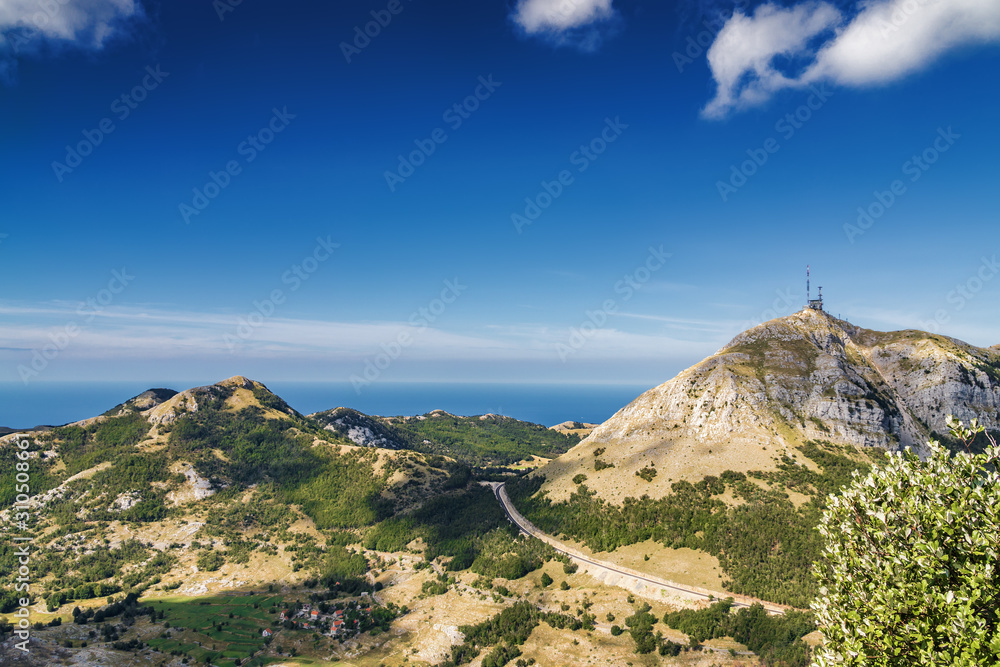 Sunny morning mountain landscape of Lovcen national park, Dinaric Alps, Montenegro. Sunny morning mountain landscape of Lovcen national park, Dinaric Alps, Montenegro.