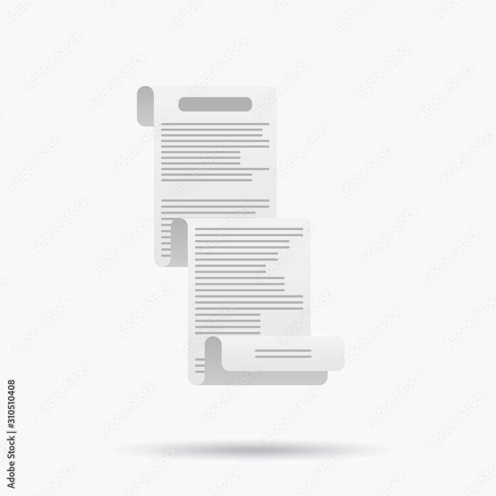 Cashier receipt icon, receipt bill, on white background - vector illustration Cashier receipt icon, receipt bill, on white background - vector illustration