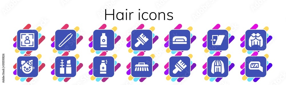 hair icon set hair icon set