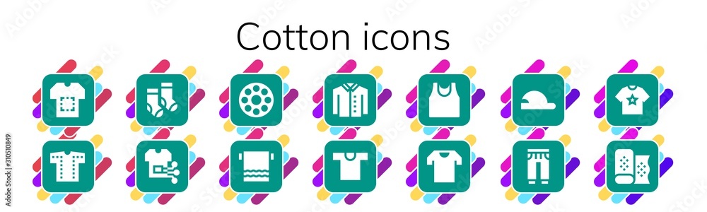 cotton icon set cotton icon set