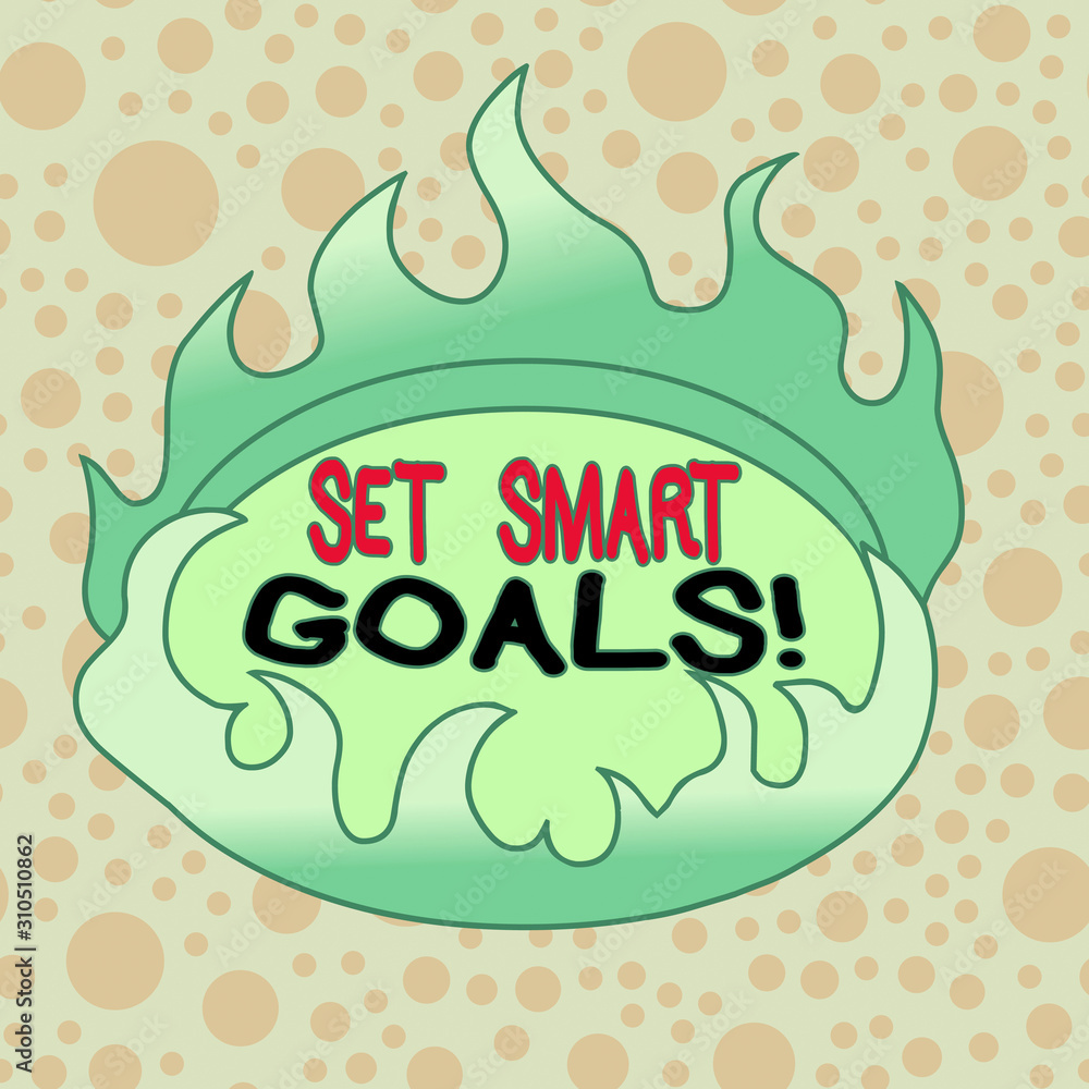 Handwriting text writing Set Smart Goals. Conceptual photo list to clarify your ideas focus efforts use time wisely Asymmetrical uneven shaped format pattern object outline multicolour design
