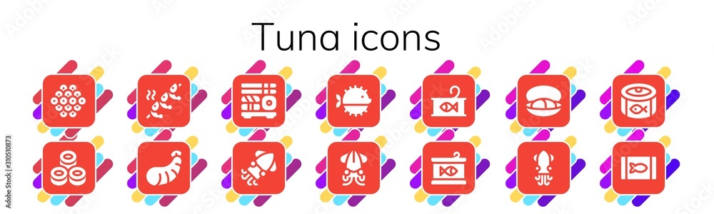 Modern Simple Set of tuna Vector filled Icons Modern Simple Set of tuna Vector filled Icons
