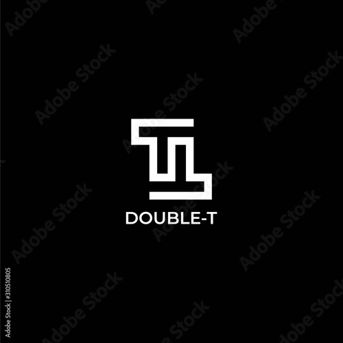 UNique logo design of letter T and T with black background - EPS10 - Vector.
