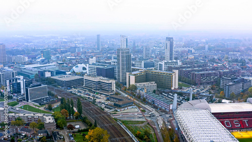 Fotografie Aerial view of Eindhoven is a city in the province of North Brabant in the south Netherlands