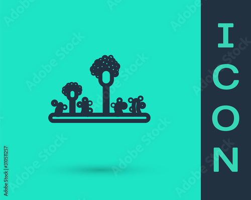 Black line Mold icon isolated on green background. Vector Illustration