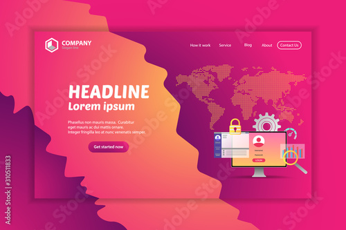 Website Ranking Landing Page Vector Template Design banner Concept