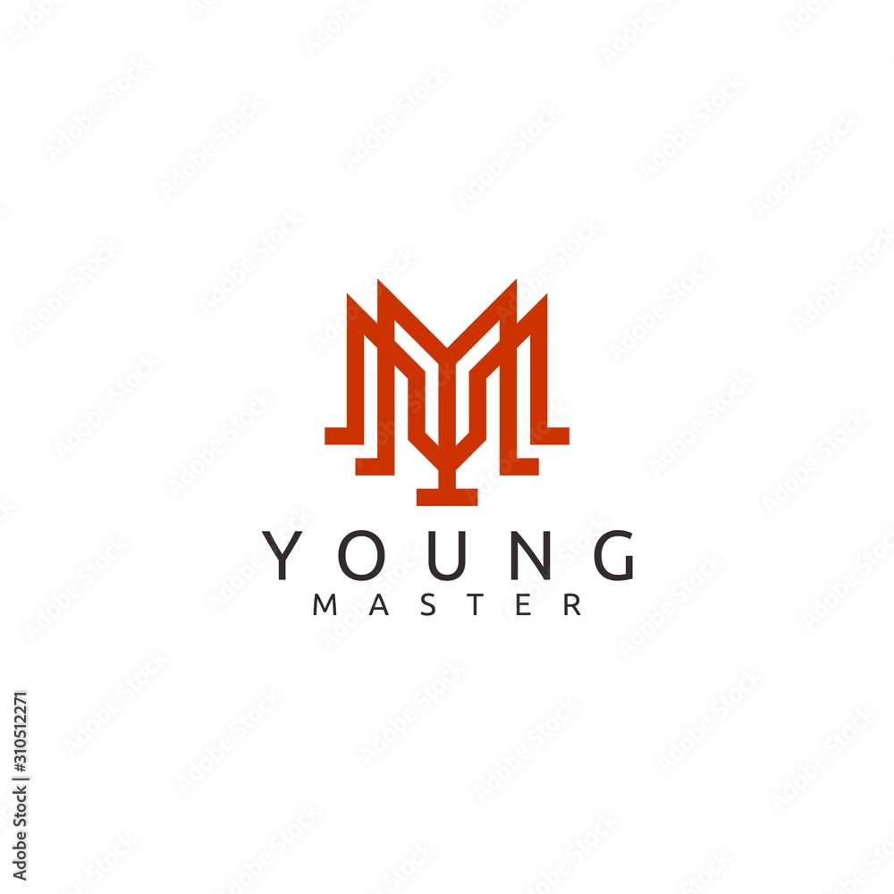 Bold and clean logo design of letter Y and M with white background - EPS10 - Vector. Bold and clean logo design of letter Y and M with white background - EPS10 - Vector.