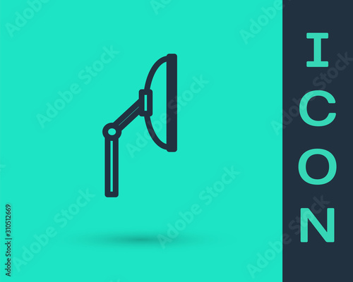 Black line Windscreen wiper icon isolated on green background. Vector Illustration