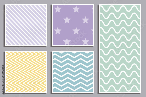 Pattern striped and stars frames vector design