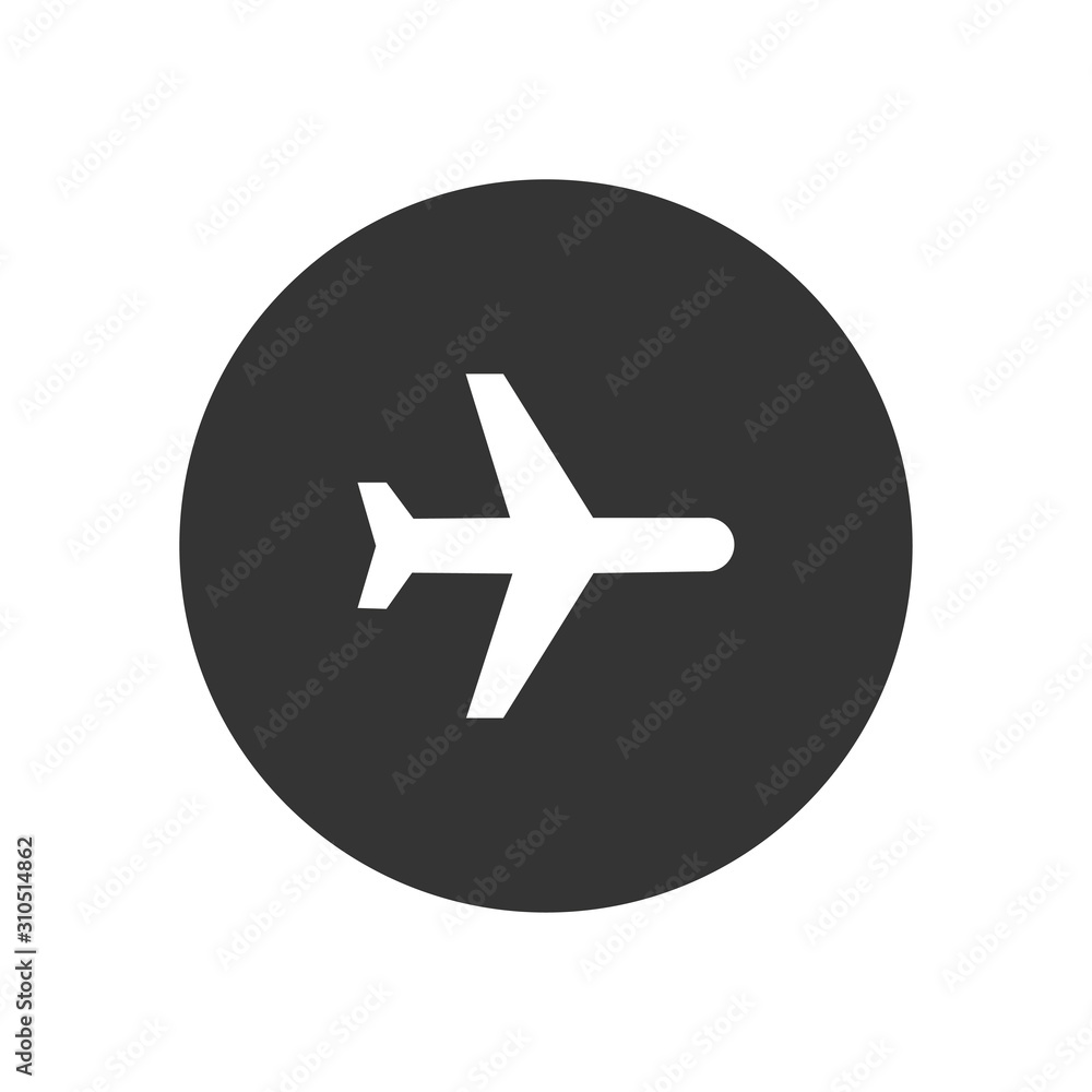 Airplane vector icon, simple sign for web site and mobile app.