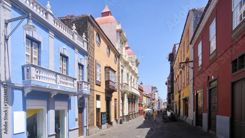 The historic center of the island of Tenerife is the city of San Cristobal de La Laguna. Old European streets and houses of the XVI-XVIII centuries. Travel to Spain to the Canary Islands. © ru4eek