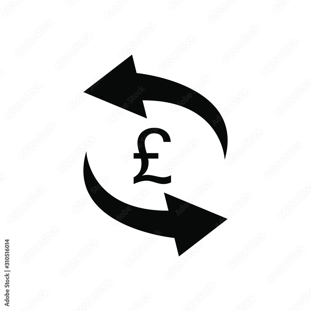 Money transfer icon. Sterling symbol. Money convert symbol. Money ...