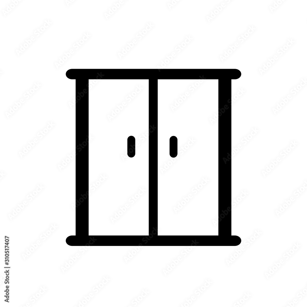 Wardrobe Icon. Flat style illustration Wardrobe Icon. Flat style illustration