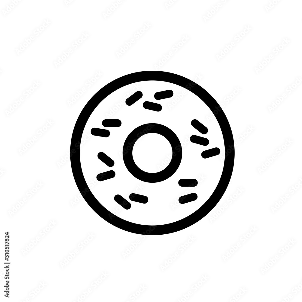 glazed cake with a hole vector icon glazed cake with a hole vector icon