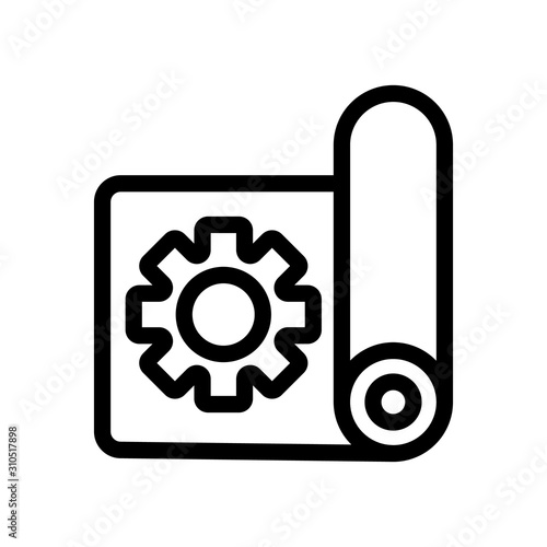 instruction to apply the vector icon. A thin line sign. Isolated contour symbol illustration