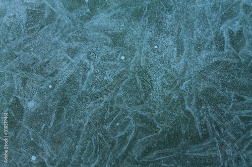 Interesting unusual ice pattern. The unusual texture of the ice. The water froze in a bizarre pattern