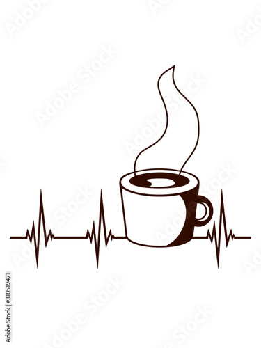 Kaffee Herzschlag EKG mich liebe